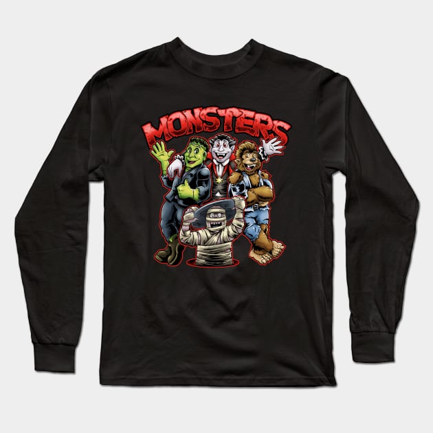 Monsters Long Sleeve T-Shirt by Andriu